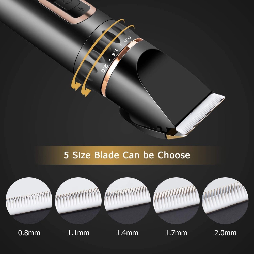 Cordless Grooming Clippers with Ceramic Blade, Black and silver