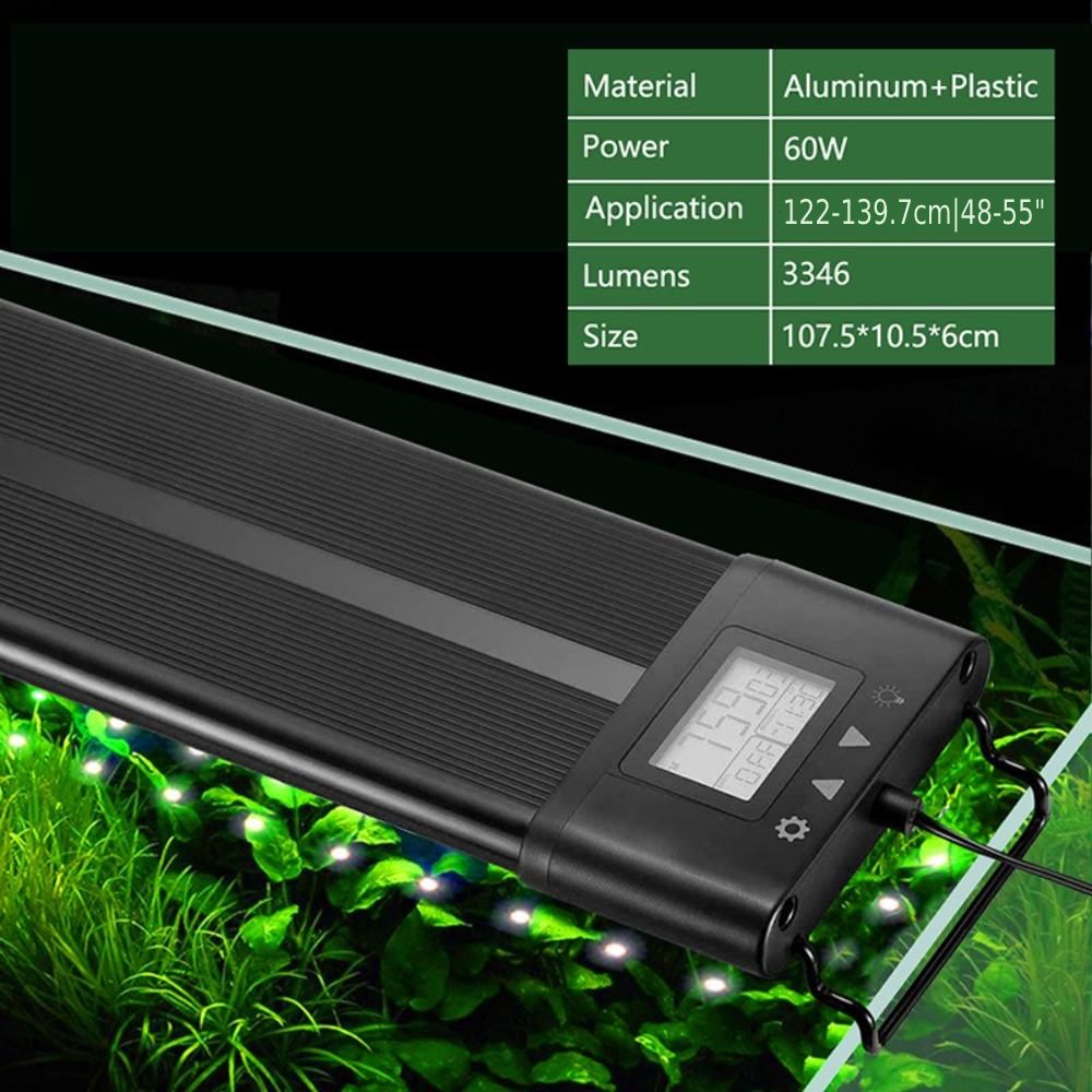 Programmable Aquarium LED with Extendable Bracket, 72W, for 48 to 55 inch tanks: image 8