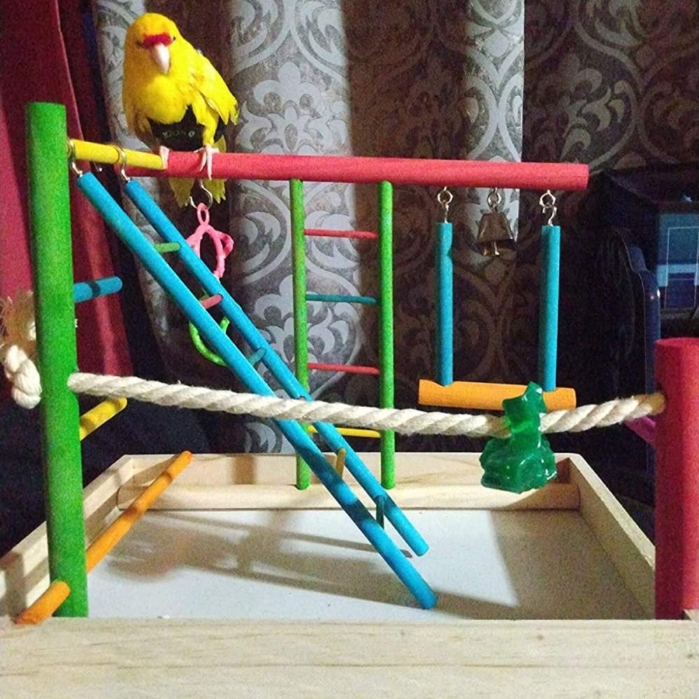 Wooden Playpen with Perches and Swing: image 9