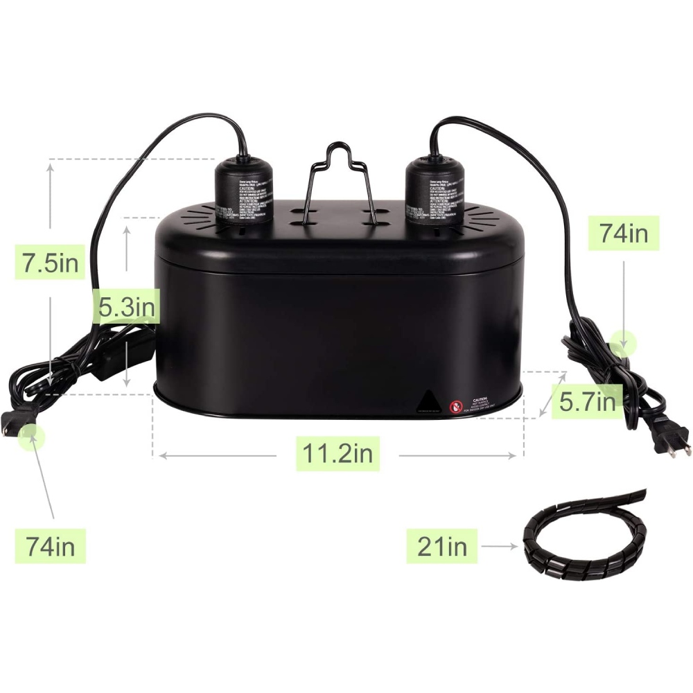 Dual Dome Reptile Light Fixture
