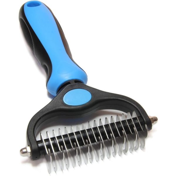 blue pet grooming brush